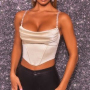 Oh Polly gold embellished corset top